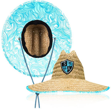 UNDER BRIM STRAW HAT | TIDAL WAVES | SA BLUE SHIELD PATCH